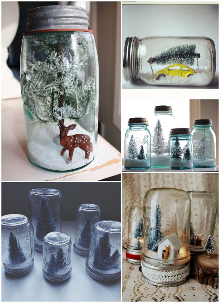 mason jar snow globe style by design